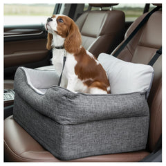 Avont dog car booster seat elevated view enables better road awareness during rides.