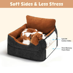 Avont dog car booster seat side view demonstrates secure strap design for universal compatibility.