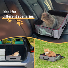 Avont scoop and ribbed mat keep litter contained and surfaces cleaner.