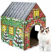 AVXINSOK Christmas Cat House – full view highlights roomy lounging space