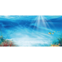 AWERT undersea background with colorful coral and tropical fish enhances tank depth.