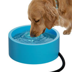 AWLYLNLL outdoor-use heated water bowl keeps pets hydrated in winter.
