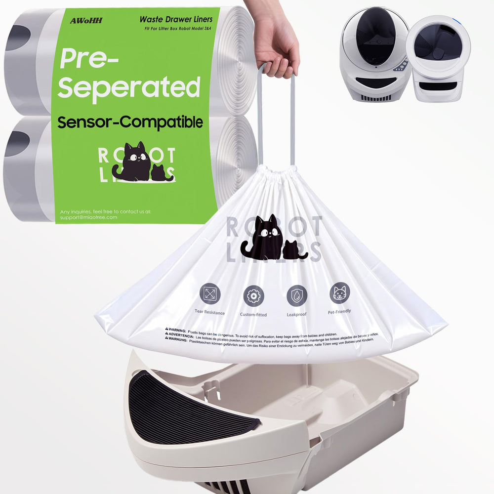 AWoHH cat litter robot bags package front view for easy disposal and storage