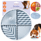 Awoo Paradise lick mat with suction cups for mess-free feeding on smooth surfaces.