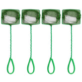 Awpeye aquarium fish net closeup in green shows gentle nylon mesh for safe fish handling during maintenance