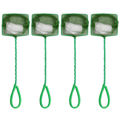 Awpeye aquarium fish net closeup in green shows gentle nylon mesh for safe fish handling during maintenance