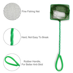 Awpeye nylon mesh net green closeup highlights lightweight design for easy, stress-free catching during tank cleaning