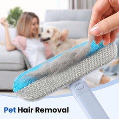 awrose extendable handle pet hair remover demonstrating reach under furniture for thorough cleaning