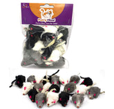 AXEL PETS 20 furry mice catnip-rattle in real rabbit fur for engaging indoor play