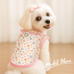 AXIIJGL dog-shirt features ruffled neckline and sleeves for cute outfits.