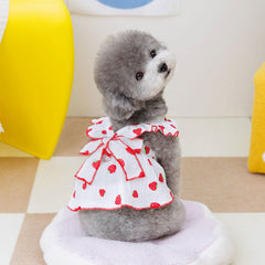 AXIIJGL small-dog dress strawberry-back highlights stylish back view.