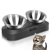 AYADA stainless steel cat bowl with 15-angle design supports comfortable feeding and easy swallowing