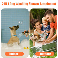 AYBBSHOW dog-wash-hose-attachment soap-dispenser provides convenient foam during baths