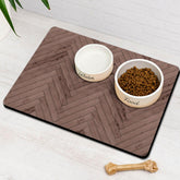 Ayiashiab dog food mat absorbent showing quick dry surface for clean meals.
