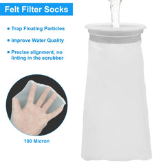 AYWFEY return pipe filter bag demonstrates debris capture in tank flow.