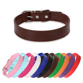 Azinoo brown soft leather collar outer view; adjustable fit supports daily walks.