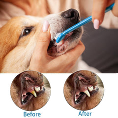 AZOFFYIU 360-degree pet toothbrush rotation view emphasizes full-mouth coverage