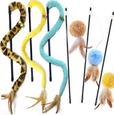 AZOFFYIU rainbow cat wand toy promotes interactive play and chasing
