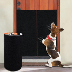 AZOPO dog door scratch protector roll applied to a door for safe scratching
