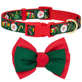 Azuza Christmas dog collar Santa print for festive holiday photos