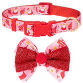 azuza Christmas dog collar Santa print for festive holiday photos