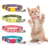 Azuza kitten collar pack rose print with breakaway buckle for safe daily wear.