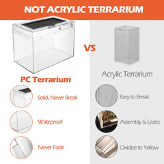 AZV Reptile Terrarium Starter Kit tempered PC shell offers durable habitat for tiny pets.
