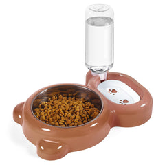 Azwraith 2-in-1 cat and dog bowl with water dispenser, front view for convenient hydration.
