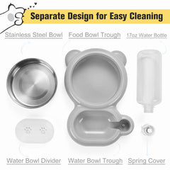 Azwraith 2-in-1-pet-bowl-design combines food and water in one organized station.