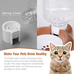Azwraith water-supply system illustration demonstrates gravity-fed hydration for pets.