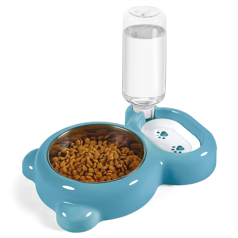 Azwraith dog-cat bowl set blue assembly step for quick setup