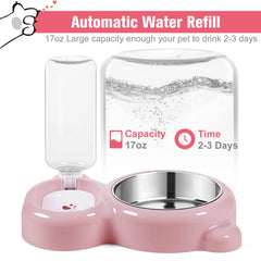 Azwraith water-dispenser pink showing siphon system for steady hydration.