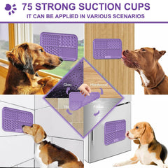 Azyh Licking Mat with 75 suction cups adheres to smooth surfaces