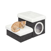 B FSOBEIIALEO cat house pet stairs assembly view shows quick setup for convenient pet access.
