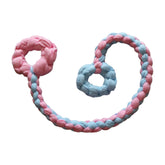 Baba&Nana braided fleece tug toy pink donut style for interactive play sessions.