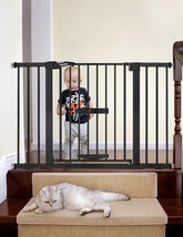 BABELIO 29-48 inch extra-wide gate with cat door offers secure passage for kids and pets.