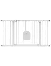 BABELIO 36-56in gate with cat door enables easy stroller passage