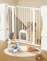 BABELIO 36-inch gate close-up with cat door, ideal for quick pet access.