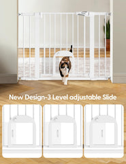 BABELIO Baby Gate wide opening shows 29-43 inch fit for stairs and doorways.
