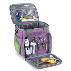 BABEYER pet grooming bag tote purple shows organized tool storage for on the go grooming