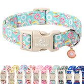 Babole Pet adjustable summer dog collar mint donut pattern for playful daily walks.