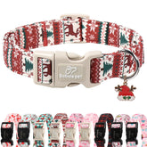 Babole Pet Christmas dog collar with a large buckle for easy on/off during festive walks.