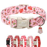 Collar Babole Pet Navidad Rosa, perfecto para paseos y fotos festivas.