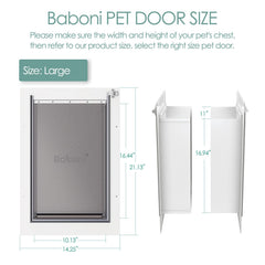 Baboni pet door aluminum lock highlights secure installation and long-lasting durability