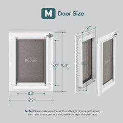 Baboni magnetic flap door improves weather sealing while pets pass through quietly.