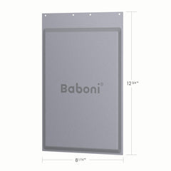 Baboni replacement insulated flap on-door view highlights insect protection and rain defense
