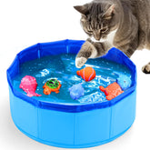 BABORUI cat pool toy with floating fish enhances interactive water play for curious cats