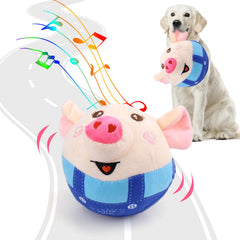 BABORUI interactive pig toy in recording mode showing customizable dog engagement.