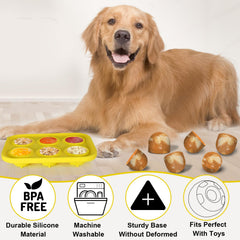 BABORUI small-dogs pupsicle mold filled with yogurt and pumpkin