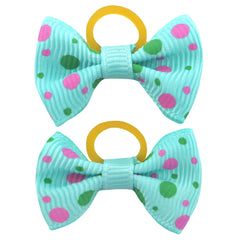 Babymatch puppy bows ribbon detail emphasizes durable grosgrain texture for secure wear